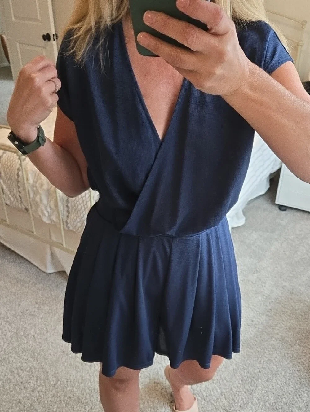 HALARA Navy Flowy Romper
